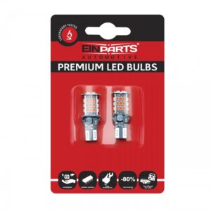 EINPARTS Żarówki EPL187 H16W  T15 RED 30SMD CANBUS 3020K 2szt