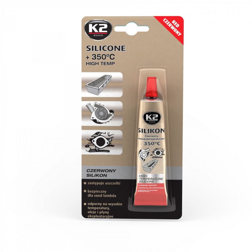 K2 SILIKON Wysokotemperaturowy silikon CZERWONY 85g