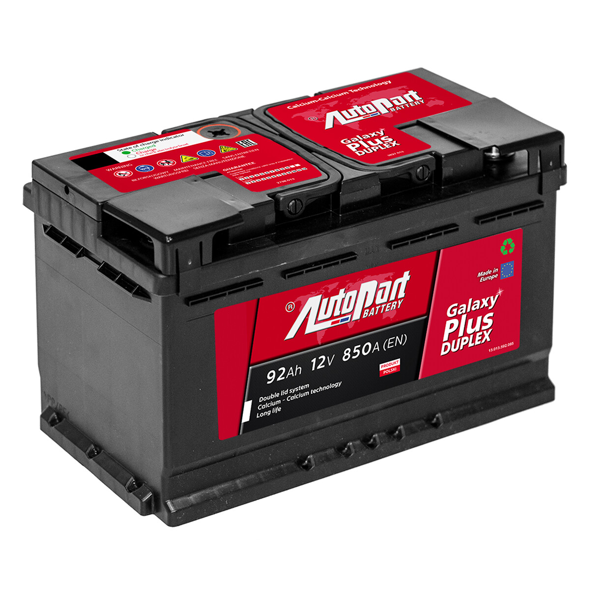 Akumulator AUTOPART GALAXY PLUS Duplex 92AH 850A L4